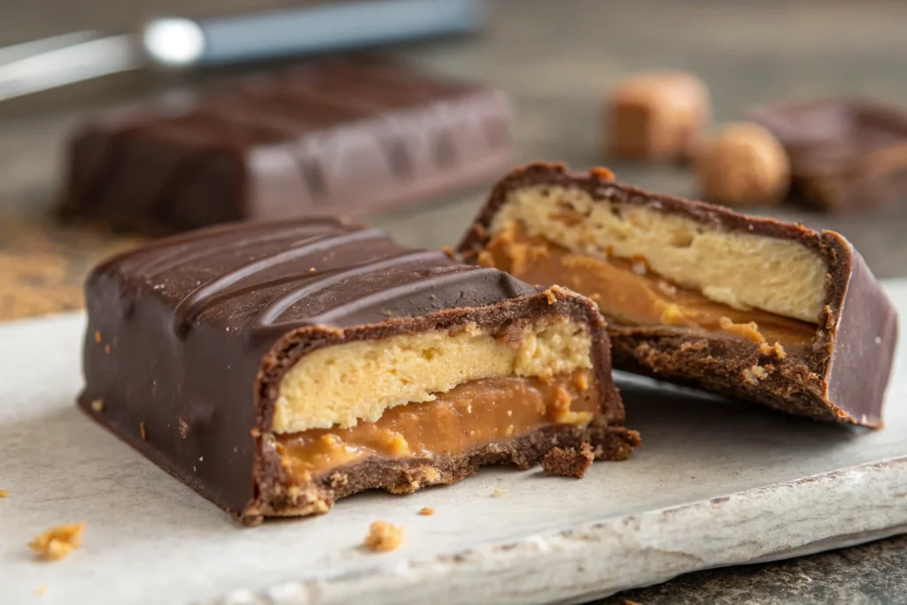 Close-up of Butterfinger filling layers