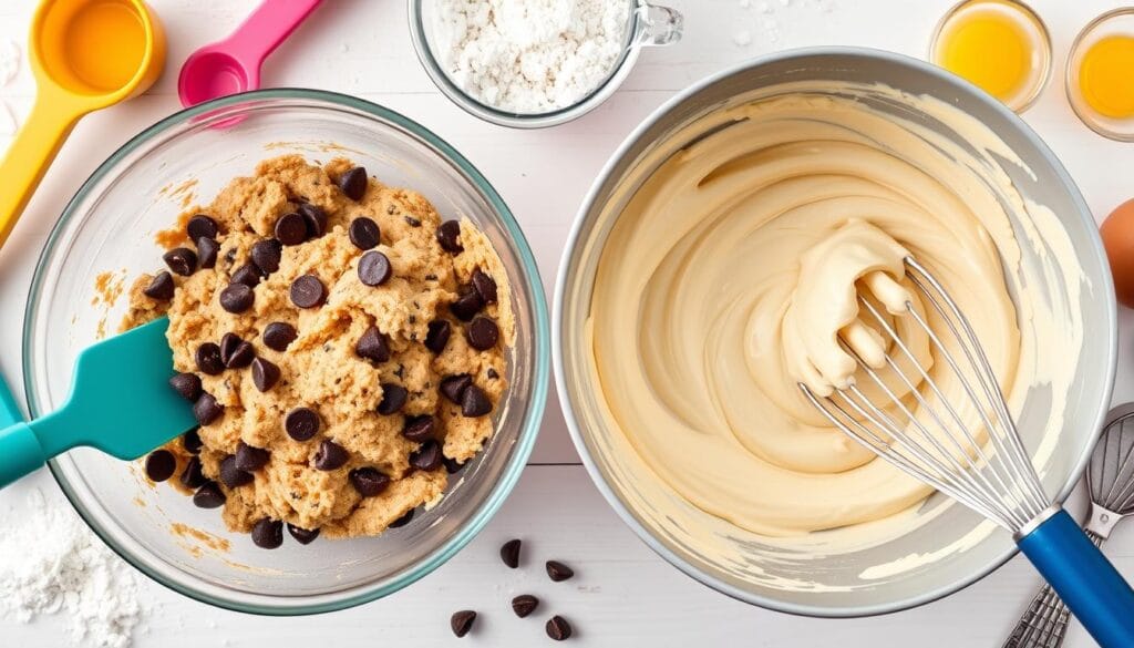 Mixing techniques for cookie dough and cake batter