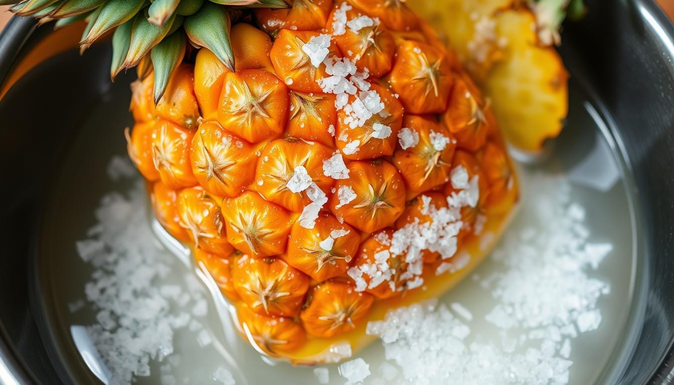 Why you should soak pineapple in salt water before consuming it?