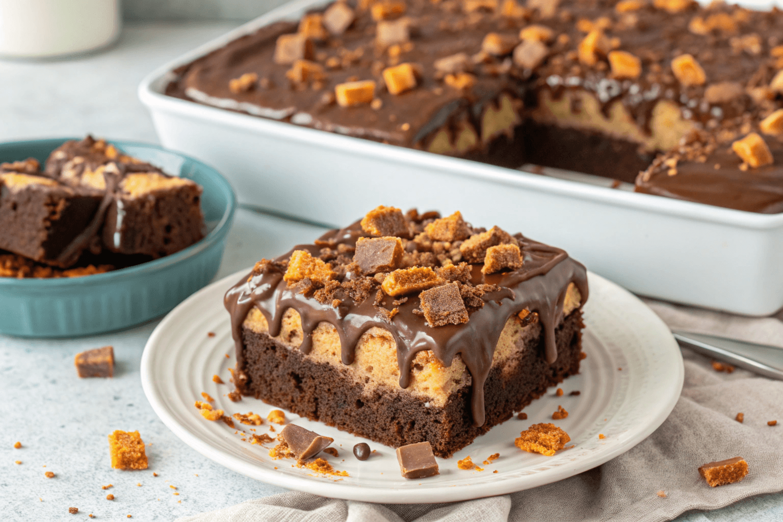 Butterfinger Poke Cake: A Sweet and Crunchy Delight