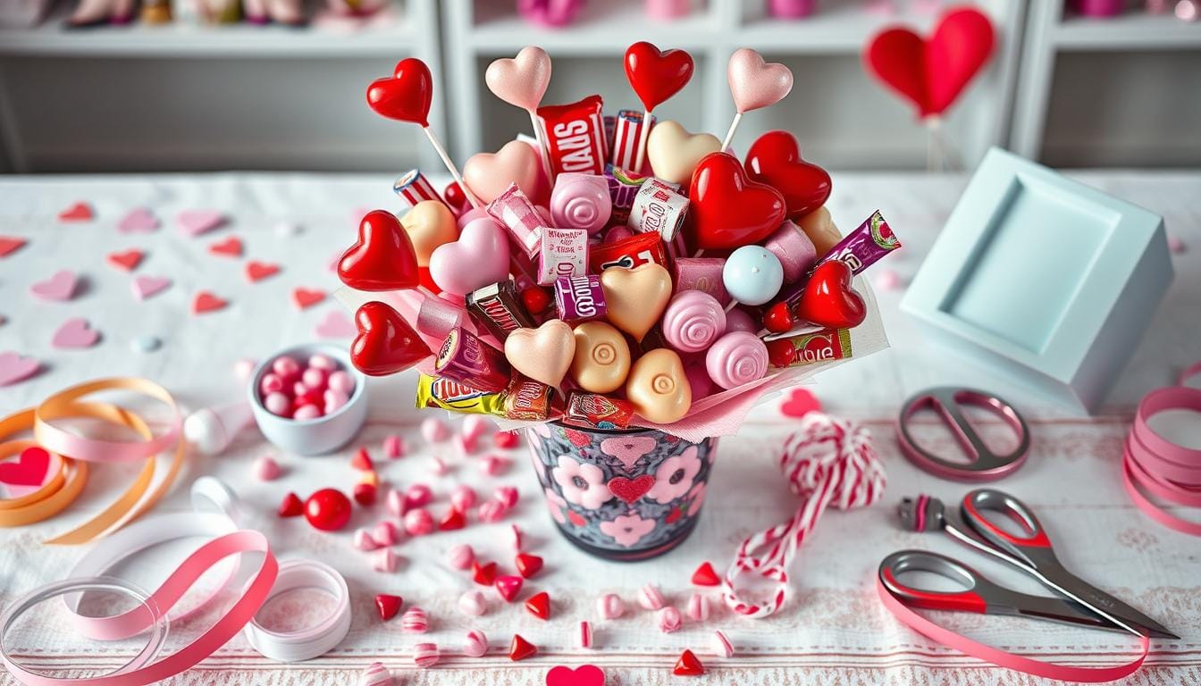 How to make a candy bouquet for Valentine's Day?