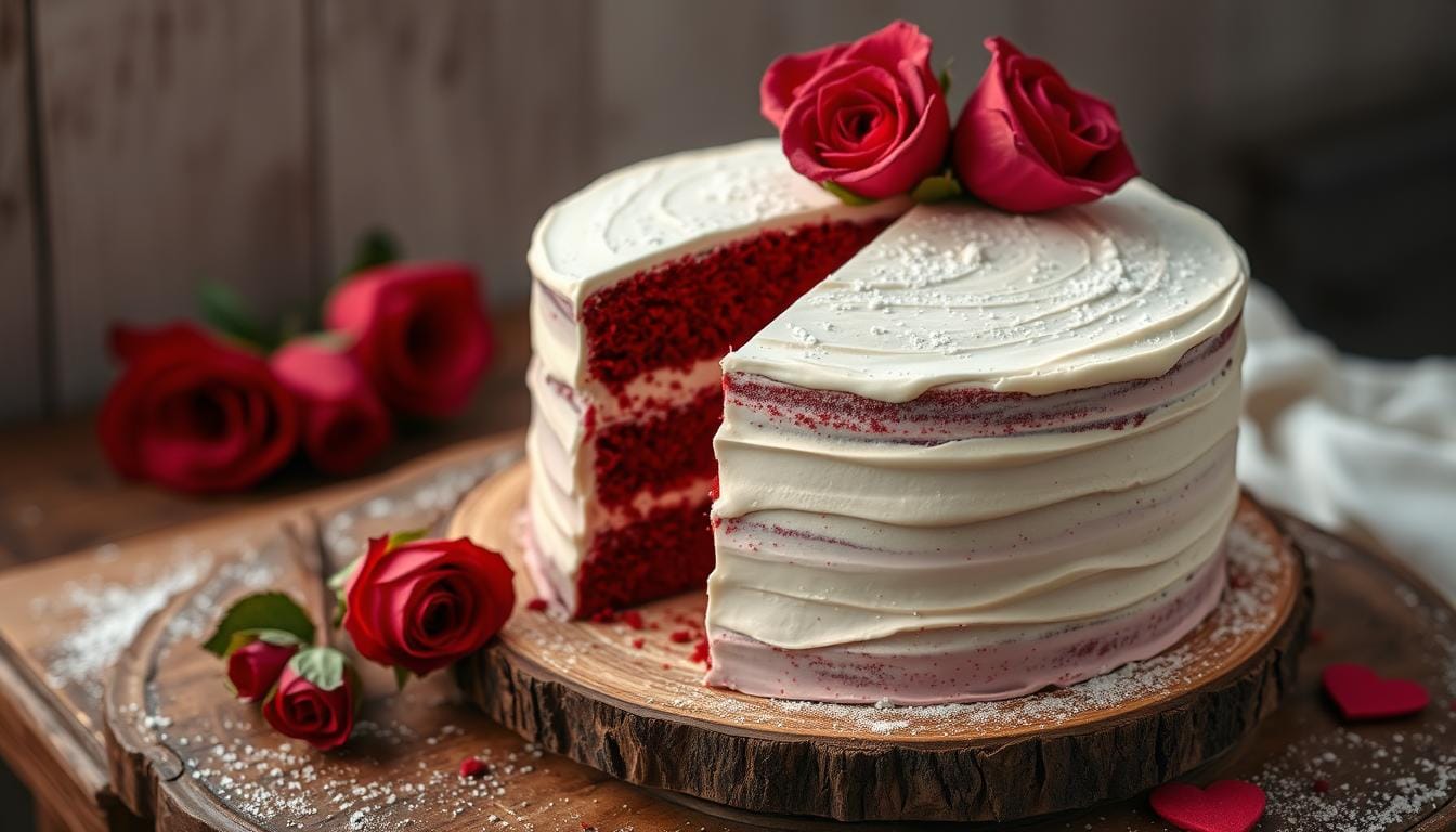 Valentine's day red velvet cake.