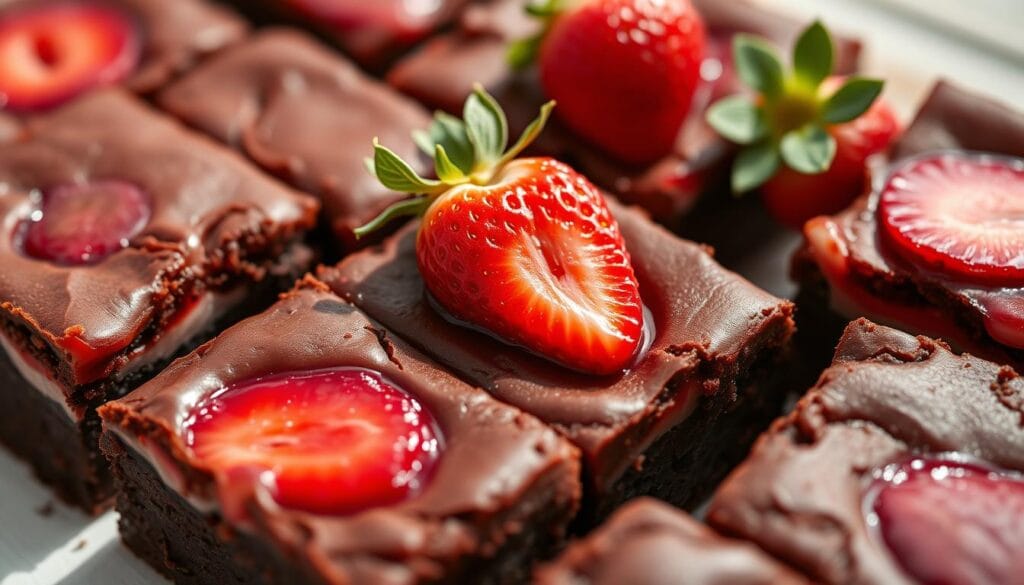 delicious strawberry brownies