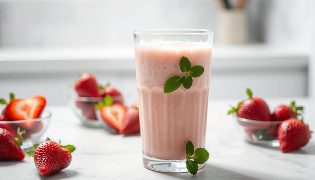 strawberry lassi with yogurt